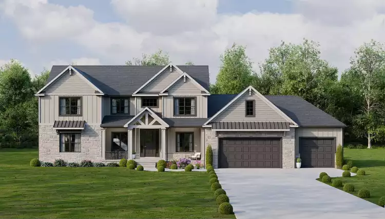 image of colonial house plan 11475