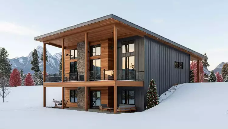 image of mid century modern house plan 10958