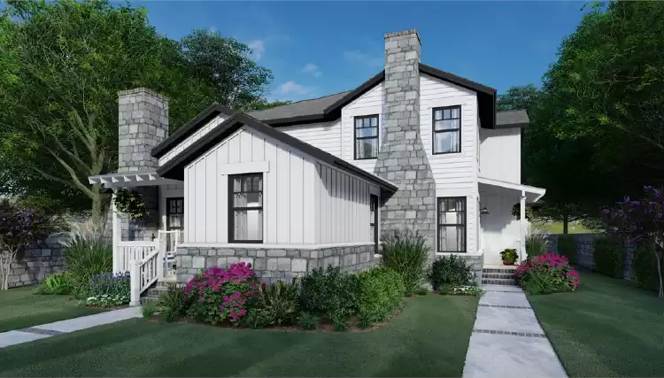 image of duplex house plan 7442