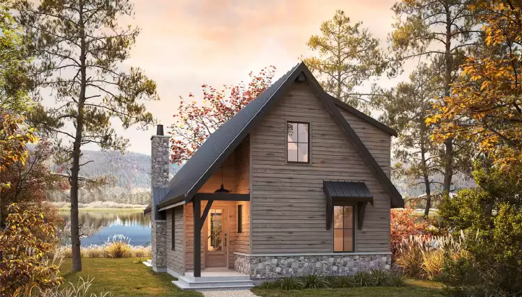 image of a-frame house plan 8051