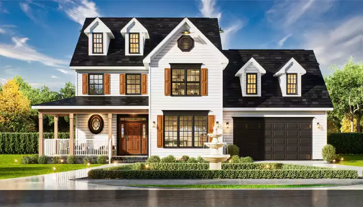 image of georgian & symmetrical house plan 11054