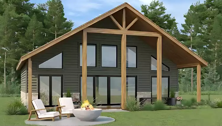 image of a-frame house plan 11070