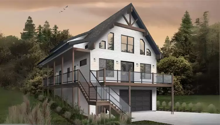 image of a-frame house plan 7545