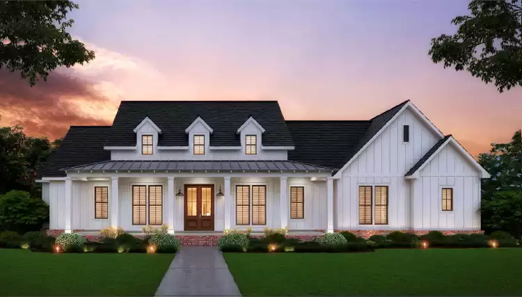 image of georgian & symmetrical house plan 1369