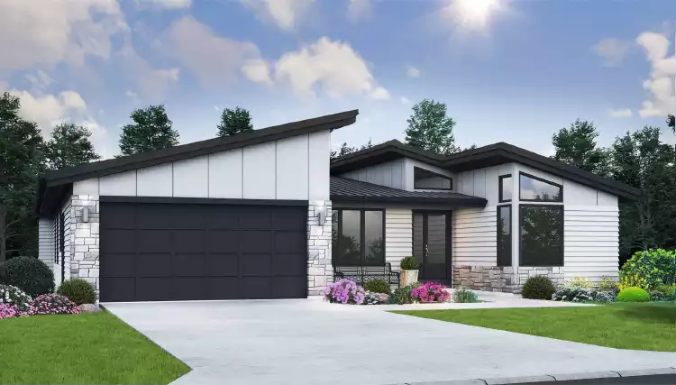 image of mid century modern house plan 9362