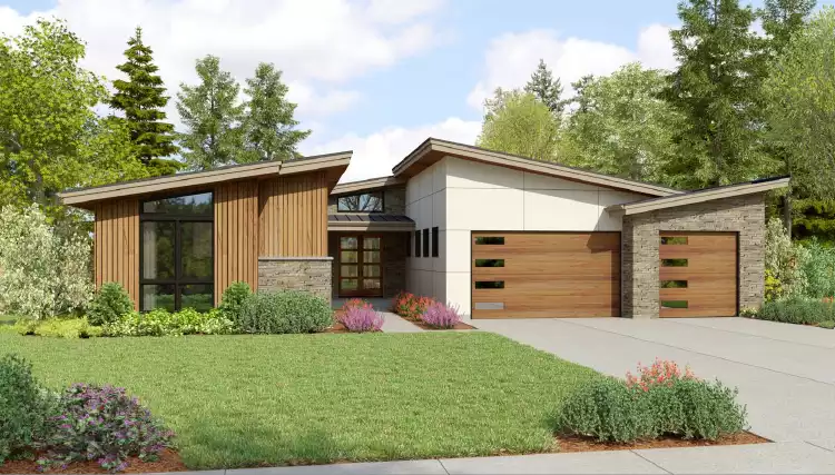 image of mid century modern house plan 2972